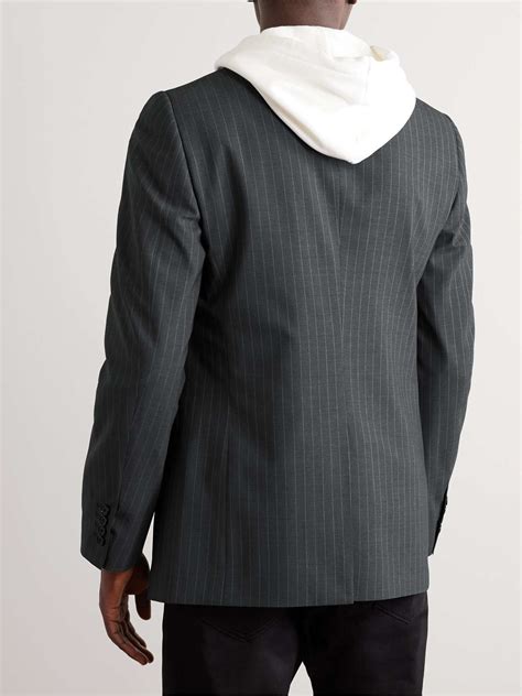 celine pinstripe blazer|CELINE HOMME Pinstriped Wool and Silk.